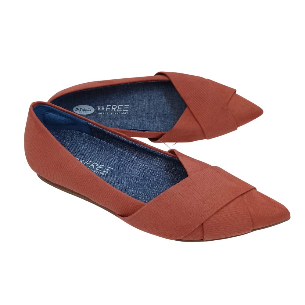 Dr Scholls Be Free Energy Technology Terracotta Orange Pointed Toe Flats Women 6